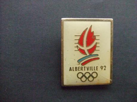 Olympische Spelen Albertville 1992 Olympische ringen wit